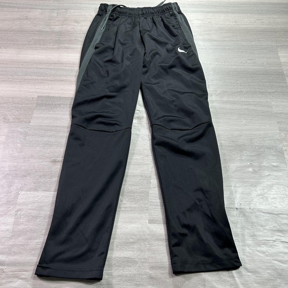 Nike Track Pants‎ Mens Small Black Woven Zip Hem Elastic Athletic 836120-020
